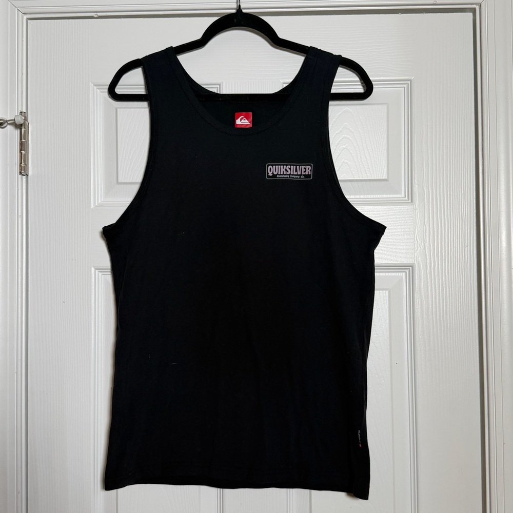 Quiksilver Black Graphic Beach Vacation Summer Men’s Sleeveless Tank